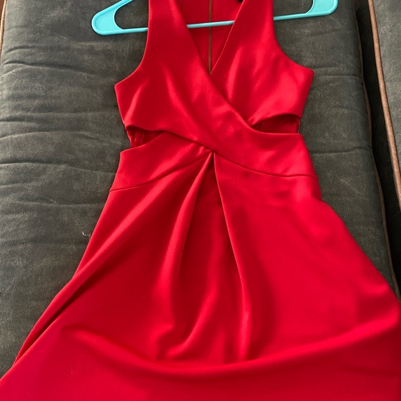 Express Red Cut-Out Dress - Picture 3 of 5